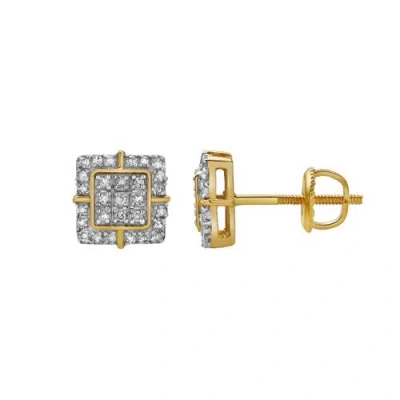 Luvmyjewelry Empatia 10k Yellow Gold Diamond Unisex Earrings