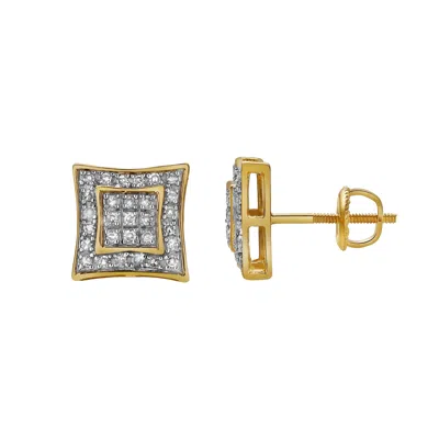 Luvmyjewelry Espelho 10k Yellow Gold Diamond Unisex Earrings - 0.21 Cts