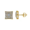Luvmyjewelry Espelho 10k Yellow Gold Diamond Unisex Earrings In 10k Yellow Gold