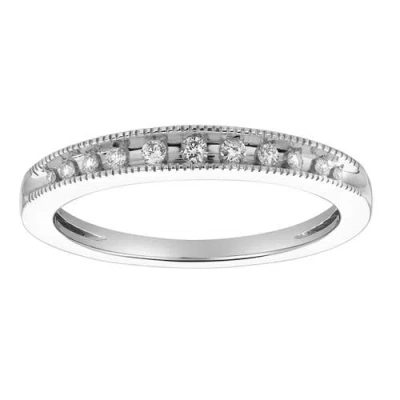 Luvmyjewelry Eternity 14k Gold Round Diamond Studded Stackable Band Ring In Gray