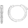 Luvmyjewelry Evangeline Halfway Diamond Set Huggie Hoop Earrings