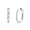 Luvmyjewelry Evangeline Halfway Diamond Set Huggie Hoop Earrings In 14k Gold