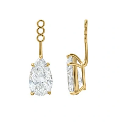 Luvmyjewelry Evelyn 14k Gold Pear Lab Grown Diamond Earring Jackets -10 Cts