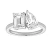 Luvmyjewelry Evermore 14k Gold Toi Et Moi Emerald And Pear Lab Grown Diamond Ring