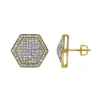 Luvmyjewelry Exatidao 10k Yellow Gold Diamond Unisex Earrings In 10k Yellow Gold