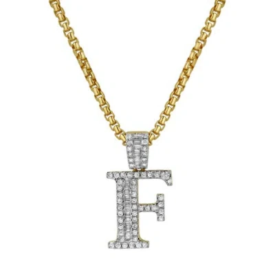 Luvmyjewelry F Initial Diamond Pendant 10k Yellow Gold