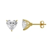 Luvmyjewelry Felicity 14k Yellow Gold Lab Grown Heart Solitaire Diamond Earrings