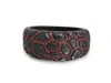 Luvmyjewelry Fiery Ascent Sterling Silver & Garnet Band Men Ring In Grey