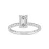 Luvmyjewelry Fiora 14k White Gold Emerald Cut Lab Grown Diamond Hidden Halo Engagement Ring - 1.70 Ctw In Silver