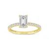 Luvmyjewelry Fiora 14k Yellow Gold Emerald Cut Lab Grown Diamond Hidden Halo Engagement Ring In Yellow