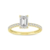 Luvmyjewelry Fiora 14k Yellow Gold Emerald Cut Lab Grown Diamond Hidden Halo Engagement Ring In 14k Yellow Gold