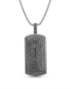 LUVMYJEWELRY LUVMYJEWELRY FOSSIL AGATE STERLING SILVER MEN TAG NECKLACE