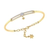 Luvmyjewelry Full Moon North Star Diamond Bangle In 14k Yellow Gold Vermeil On Sterling Silver In 14kt Gold Vermeil On Sterling