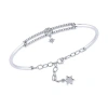 Luvmyjewelry Full Moon North Star Diamond Bangle In Sterling Silver In Silver