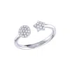 Luvmyjewelry Full Moon Star Sterling Silver Diamond Open Ring In Silver