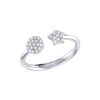 Luvmyjewelry Full Moon Star Sterling Silver Diamond Open Ring In Silver