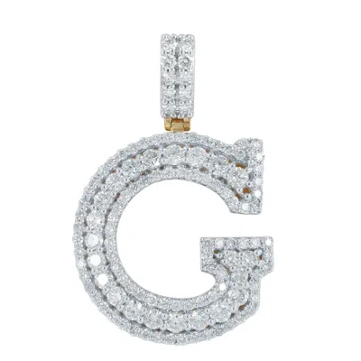 Luvmyjewelry G Initial Diamond Pendant 14k Yellow Gold - 2.37 Carats