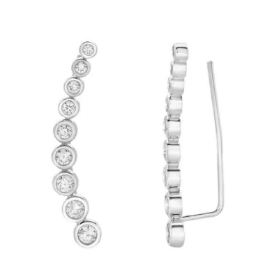 Luvmyjewelry Gaia Bubble Diamond Crawler Cuff Earrings