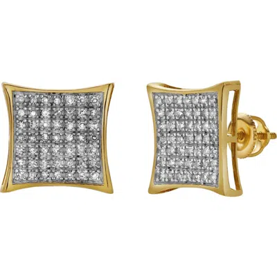 Luvmyjewelry Garoa 10k Yellow Gold Diamond Unisex Earrings