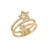 Luvmyjewelry Glowing Stars Spiral Sterling Silver Diamond Ring In 14kt Gold Vermeil On Sterling