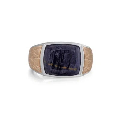 Luvmyjewelry Grey Picture Agate Sterling Silver Men Signet Ring