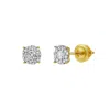 Luvmyjewelry Groove Garden 14k Yellow Gold Diamond Stud Earrings In Yellow