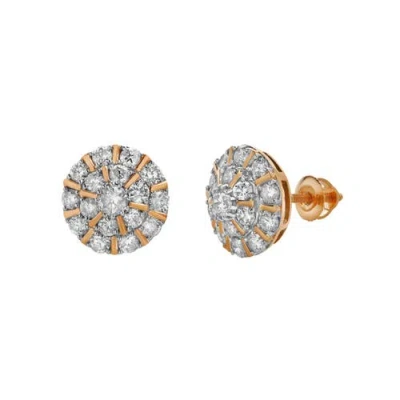 Luvmyjewelry Hadrianus 10k Gold Diamond Unisex Earrings In 10k Rose Gold