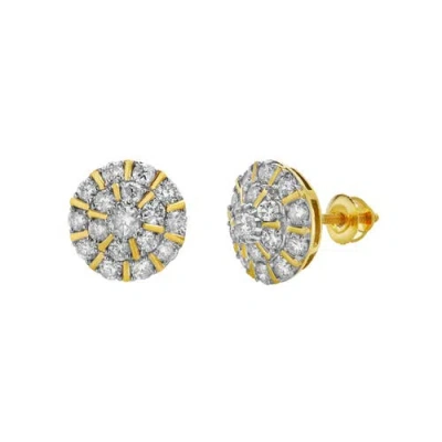 Luvmyjewelry Hadrianus 10k Gold Diamond Unisex Earrings In 10k Yellow Gold