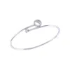 Luvmyjewelry Half Moon Star Sterling Silver Diamond Adjustable Bangle In Silver