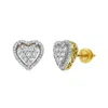 Luvmyjewelry Heartland Bling 14k Yellow Gold Diamond Stud Earrings In Yellow