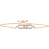 Luvmyjewelry Hexagonal Kinetic Slider Bolo Adjustable Diamond Bracelet In 14k Gold In 14k Rose Gold