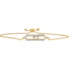 Luvmyjewelry Hexagonal Kinetic Slider Bolo Adjustable Diamond Bracelet In 14k Yellow Gold