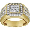 Luvmyjewelry Hexonic Deluxe 14k Yellow Gold Diamond Men Statement Ring In 14k Yellow Gold