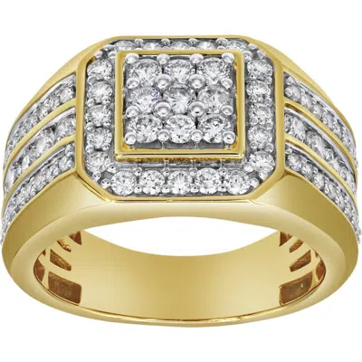 Luvmyjewelry Hexonic Deluxe 14k Yellow Gold Diamond Men Statement Ring