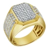 Luvmyjewelry Hexwall 14k Yellow Gold Diamond Men Statement Ring In 14k Yellow Gold