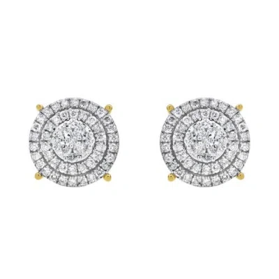 Luvmyjewelry High Roller 14k Yellow Gold Diamond Stud Earrings