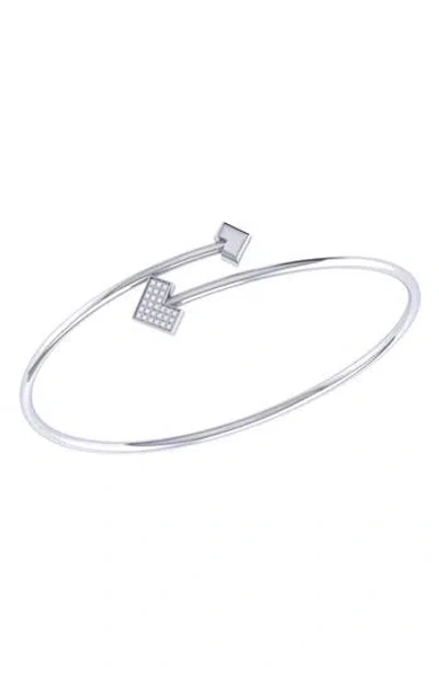 Luvmyjewelry Home One Way Diamond Bangle Bracelet In Metallic