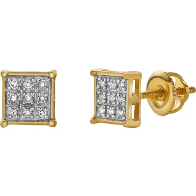 Luvmyjewelry Horizonte 10k Yellow Gold Diamond Unisex Earrings