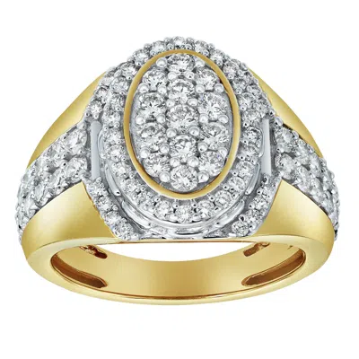 Luvmyjewelry Ice Bowl 14k Yellow Gold Diamond Men Statement Ring - 2.01ct.