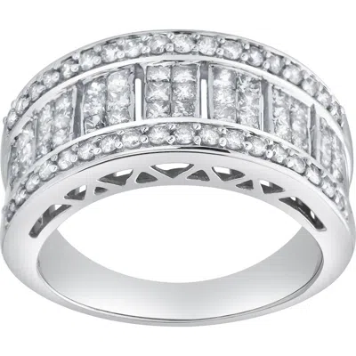 Luvmyjewelry Illumina 1.25 Ct 10k Gold Diamond Band In Silver