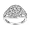Luvmyjewelry Imperium 14k Gold Round Diamond Studded Double Halo Ring - 0.99cts