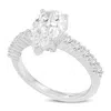 Luvmyjewelry Iris 14k Gold Pear Shaped Lab Grown Diamond Hidden Halo Ring In Silver