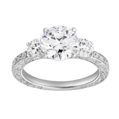 Luvmyjewelry Ismere 14k Gold 2.65 Ct Round Lab Grown Diamond Engagement Ring In Metallic