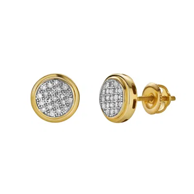 LUVMYJEWELRY ISOLDE 10K YELLOW GOLD CLUSTER DIAMOND UNISEX EARRINGS - 0.15 CTS