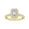Luvmyjewelry Arpine 14k Yellow Gold Emerald Cut Lab Grown Diamond Halo Engagement Ring In Yellow