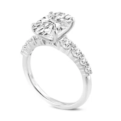 LUVMYJEWELRY JULIA 14K WHITE GOLD OVAL LAB GROWN DIAMOND ENGAGEMENT RING - 3.76 CT