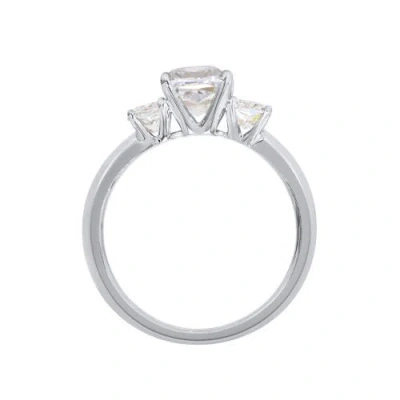 Luvmyjewelry Kahini 14k Gold Cushion Lab Grown Diamond Three Stone Engagement Ring