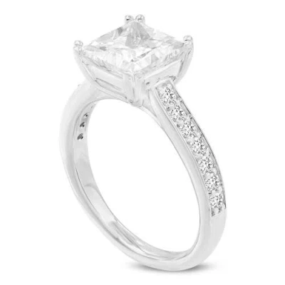 Luvmyjewelry Kalina 14k White Gold Princess Cut Lab Grown Diamond Engagement Ring