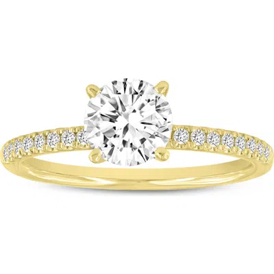 Luvmyjewelry Kara 14k Yellow Gold Round Lab Grown Diamond Engagement Ring