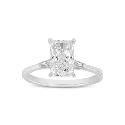 Luvmyjewelry Kenza 14k White Gold Radiant Cut Lab Grown Diamond  Engagement Ring